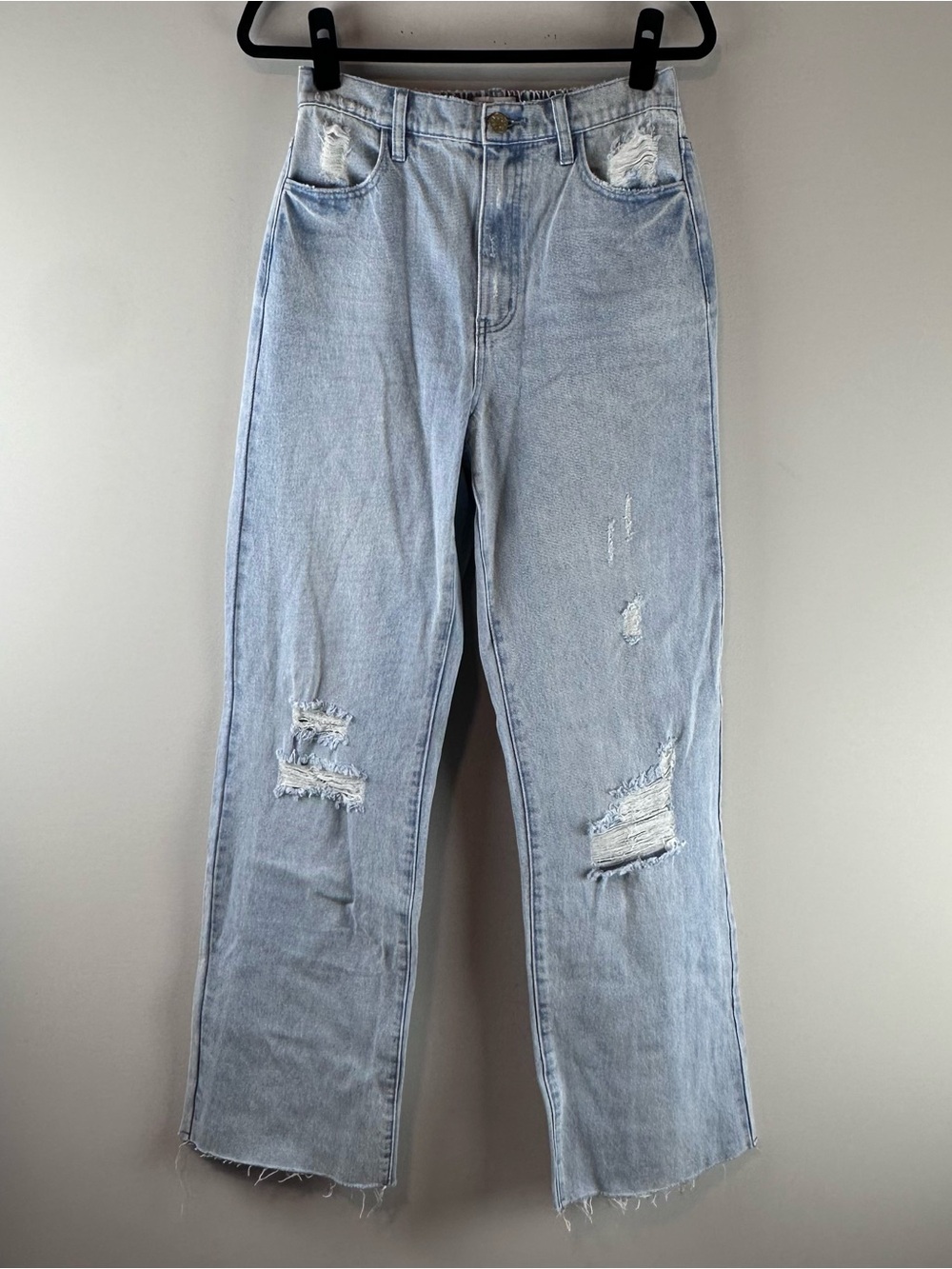 Show Me Your MuMu 90s Straight Jeans Distressed Jeans in Powder Blue Size 26